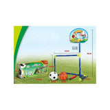 2 In 1 Soccer Goal Set With Basketball Hoop Kit For Kids