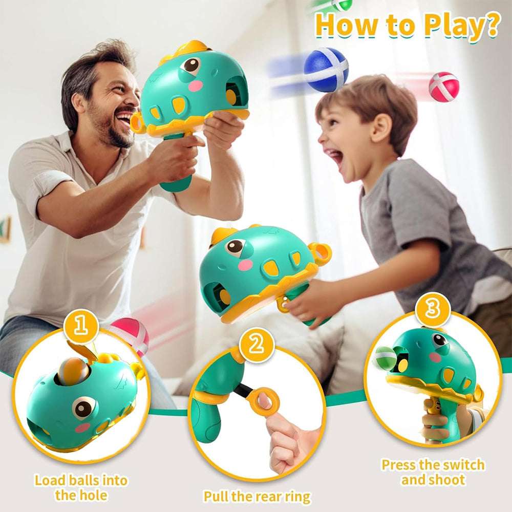 Dinosaur gun for kids with sticky balls