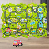 Car track installation game for children (garden)