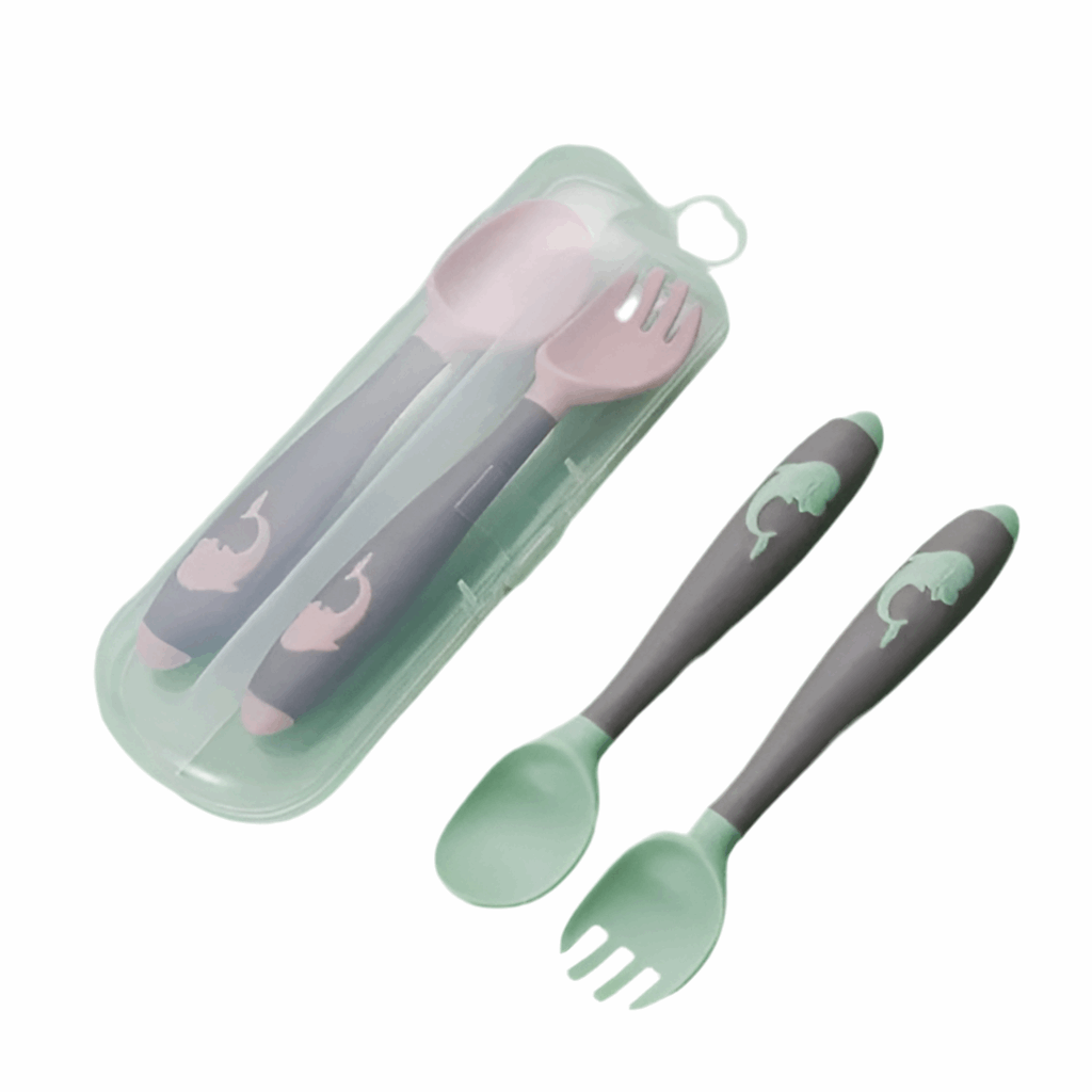 Bendable spoon and fork set for kids
