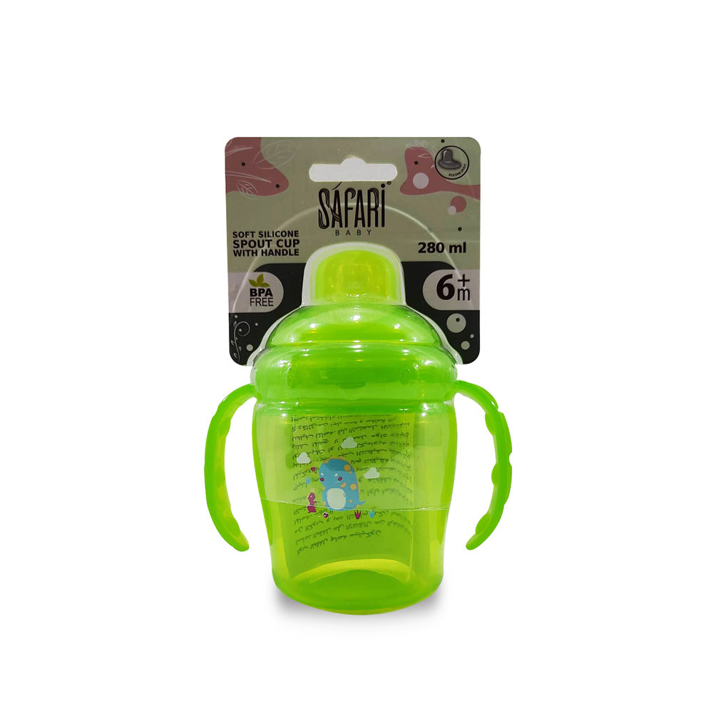 Safari Soft Silicone Spout Cup With Handle For Kids+6 (280ml)(S201)