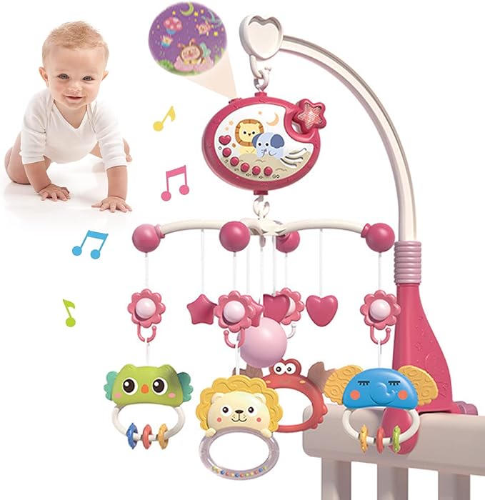 Baby Crib Mobile with Star Projector & Music