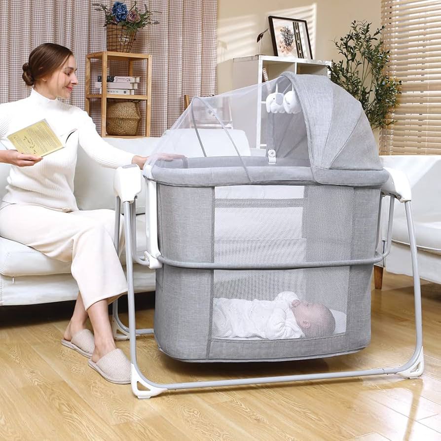 Mastela 4-in-1 Electric Musical Bedside Crib