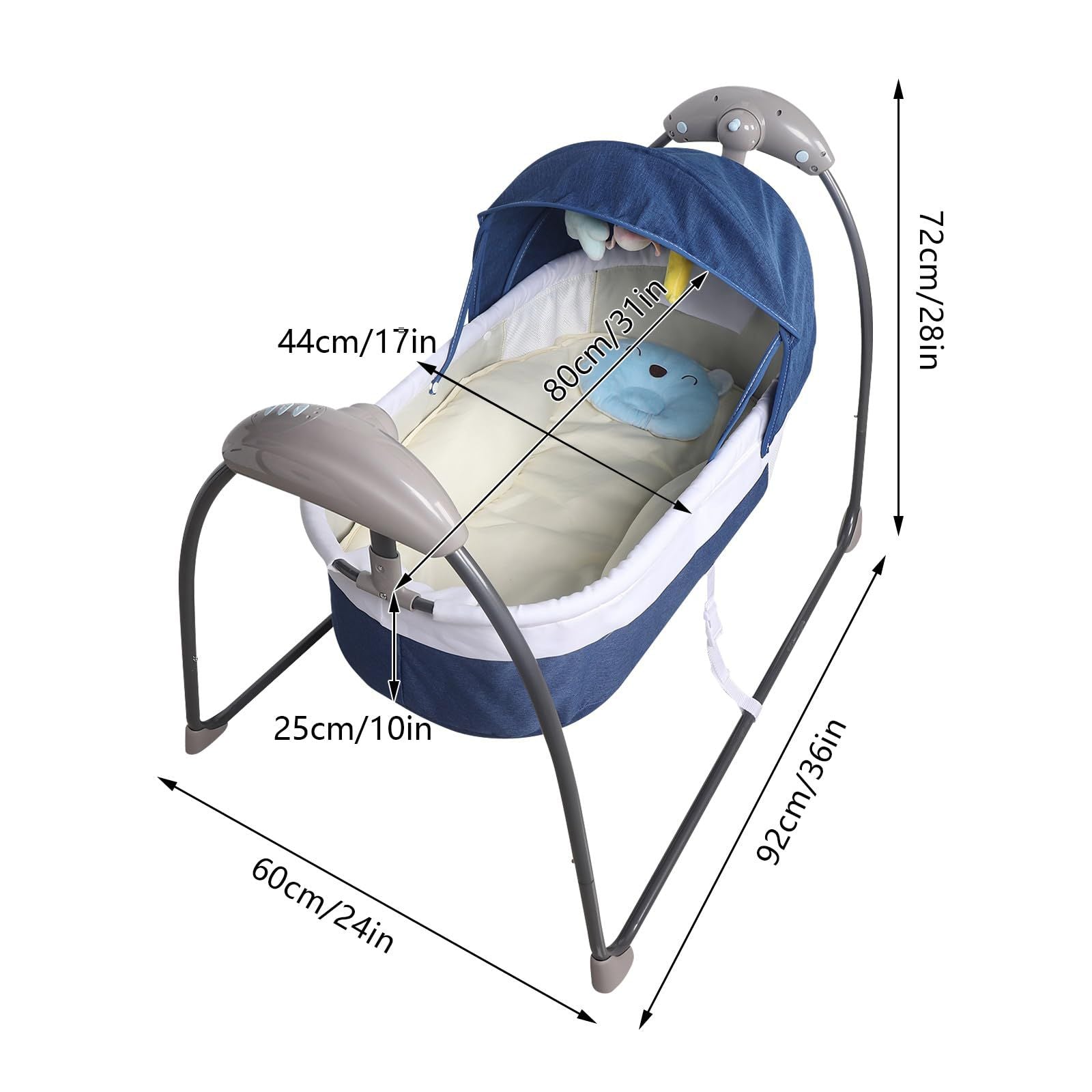Electric Baby Crib for kids (BLUE )