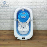 Baby Bathtub with Thermometer, Pillow & Shower Cap