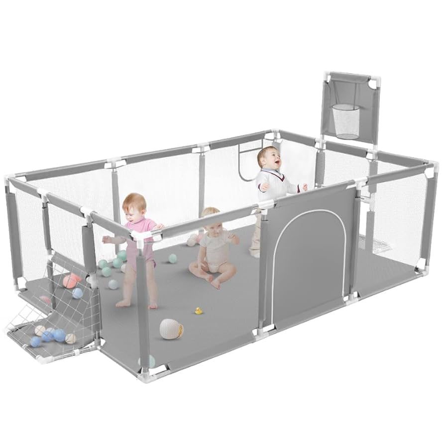 Ball Pit Playpen with Hoop and Spacious Play Area MDL(A01-664)