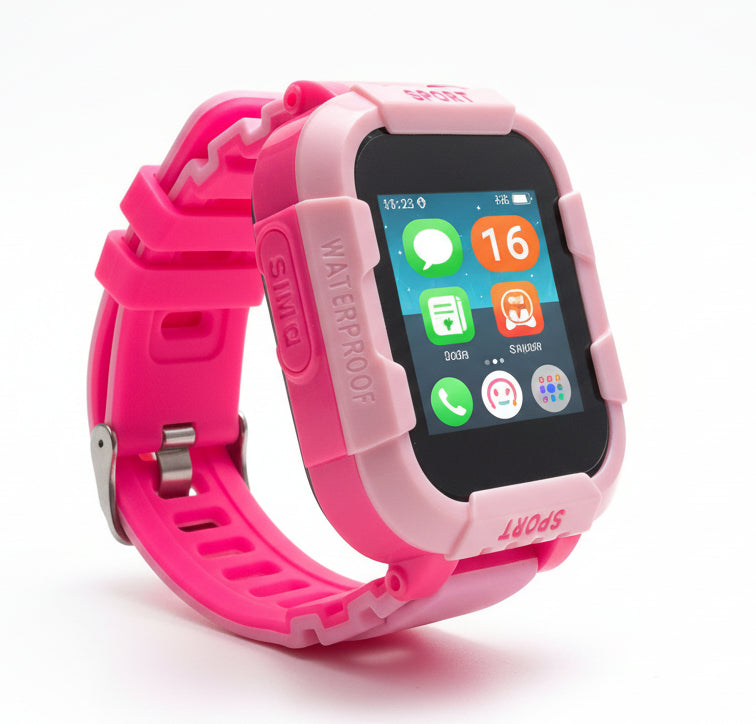 CT12 Kids 4G GPS Smart Tracking Watch Pink Color with video calls and SOS Button